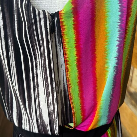 Maggy London Rainbow Surplice Midi Dress - Picture 9 of 16